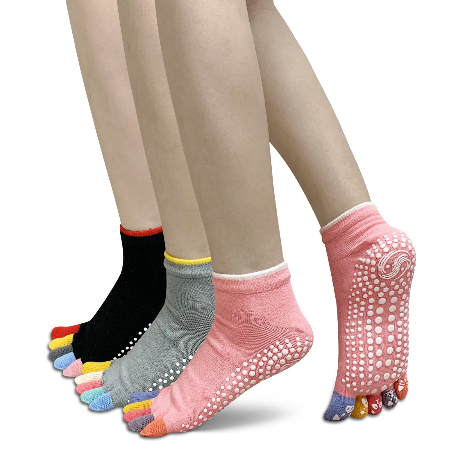 Artfasion 3 Pairs Pilates Socks with Grips for Women, Yoga Socks Non Slip Toe  Socks for Ballet Barre Home Hospital at  Women's Clothing store