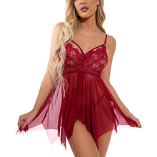 Load image into Gallery viewer, Lingerie For Women,LOFIR Sexy Lingerie Lace Babydoll Lingerie Chemises Night Intimates Dresses for Womens Ladies,2 Pieces See Through Sheer Lingerie,S-3XL Black Lingerie