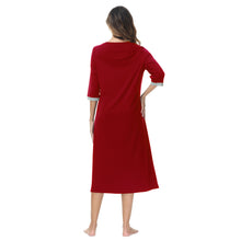 Load image into Gallery viewer, Robes for Women, LOFIR Womens Robes Zip Up Front Full Length Lightweight Summer House Coat for Womens Ladies with Zipper 3/4 Sleeve Pocket