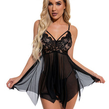 Load image into Gallery viewer, Lingerie For Women,LOFIR Sexy Lingerie Lace Babydoll Lingerie Chemises Night Intimates Dresses for Womens Ladies,2 Pieces See Through Sheer Lingerie,S-3XL Black Lingerie