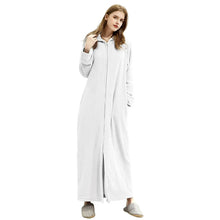 Load image into Gallery viewer, Artfasion Hooded Flannel Zip Up Dressing Gown Bathrobe For Men and Women