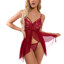 Load image into Gallery viewer, Lingerie For Women,LOFIR Sexy Lingerie Lace Babydoll Lingerie Chemises Night Intimates Dresses for Womens Ladies,2 Pieces See Through Sheer Lingerie,S-3XL Black Lingerie