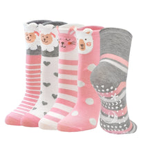 Load image into Gallery viewer, Artfasion Kids Non-Slip Socks With Grips for for 5-7 Years Old Boys and Girls 5 Pairs of Cute Ankle Socks