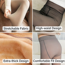 Load image into Gallery viewer, Tights for Women, Artfasion Winter Thermal Fleece-Lined Pantyhose for Women, Fake Translucent Plus Size 2 Pairs Leggings for Women Ladies in Cold Weather, Black and Black