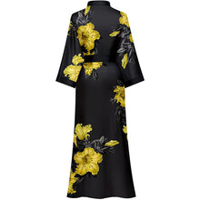 Load image into Gallery viewer, Artfasion Womens Long Silk Kimono Robes, Satin Silky Bathrobe Robe Soft Floral Bridesmaid Robes for Women, Ladies Sleepwear