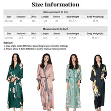 Load image into Gallery viewer, Artfasion Womens Long Silk Kimono Robes, Satin Silky Bathrobe Robe Soft Floral Bridesmaid Robes for Women, Ladies Sleepwear