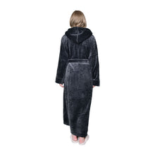 Load image into Gallery viewer, Artfasion Womens Plush Soft Hooded Robe, Luxury Fluffy Robe Long Fleece Spa Bathrobe for Women (XL, Dark Gray)