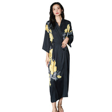 Load image into Gallery viewer, Artfasion Long Kimono Robes for Women- Lightweight Satin Floral Robes Silky Bathrobe Bachelorette Robe Soft Sleepwear