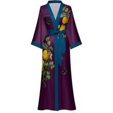 Load image into Gallery viewer, Robes for Women, LOFIR Womens Long Silk Kimono Robes, Satin Silky Bathrobe Robe Soft Floral Bridesmaid Robes for Women, Ladies Sleepwear