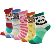 Load image into Gallery viewer, Artfasion Kids Socks Soft Cotton Animal Pattern Cute Ankle Socks for 5-7 Years Boys & Girls, 5 Pairs