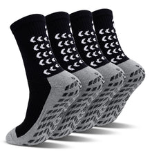 Load image into Gallery viewer, Grip Socks Soccer, Artfasion Non Slip Anti Slip Socks for Men with Gripper for Soccer Baseball Sports Socks Size 9 11, 4 Pairs White