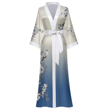 Load image into Gallery viewer, Robes for Women, LOFIR Womens Long Silk Kimono Robes, Satin Silky Bathrobe Robe Soft Floral Bridesmaid Robes for Women, Ladies Sleepwear