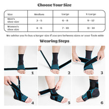 Load image into Gallery viewer, Ankle Brace, 1 Pcs Lofir Ankle Support Wrap Compression Sleeve For Sprained Ankle - Foot Brace For Injured Foot For Women Men With Adjustable Bandage For Plantar Fasciitis Relief