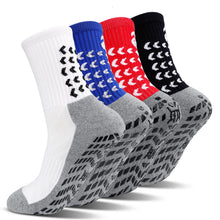 Load image into Gallery viewer, Grip Socks Soccer, Artfasion Non Slip Anti Slip Socks for Men with Gripper for Soccer Baseball Sports Socks Size 9 11, 4 Pairs White