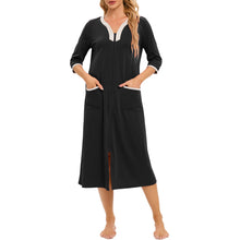 Load image into Gallery viewer, Artfasion's Women's Zip-Up Dressing Gown - Comfortable and Stylish Loungewear