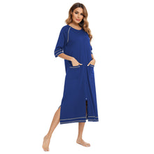 Load image into Gallery viewer, Artfasion's Women's Zip-Up Dressing Gown - Comfortable and Stylish Loungewear