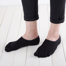 Load image into Gallery viewer, plain black non slip socks for men