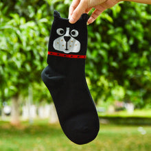 Load image into Gallery viewer, black dog crew socks for women