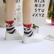 Load image into Gallery viewer, stripes animal crew socks