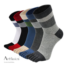 Load image into Gallery viewer, 5 pairs athletic crew socks for men