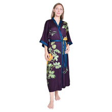 Load image into Gallery viewer, Artfasion Long Kimono Robes for Women- Lightweight Satin Floral Robes Silky Bathrobe Bachelorette Robe Soft Sleepwear