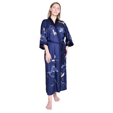 Load image into Gallery viewer, Artfasion Long Kimono Robes for Women- Lightweight Satin Floral Robes Silky Bathrobe Bachelorette Robe Soft Sleepwear
