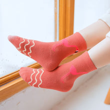 Load image into Gallery viewer, cute peach flamingo socks for girls
