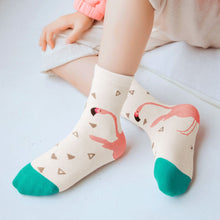 Load image into Gallery viewer, premium flamingo crew socks for kids