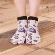 Load image into Gallery viewer, beige brown floral socks for women