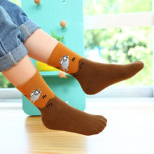 Load image into Gallery viewer, brown cotton animal socks for boys