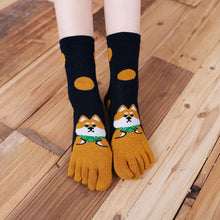 Load image into Gallery viewer, premium cute cat 5 finger socks