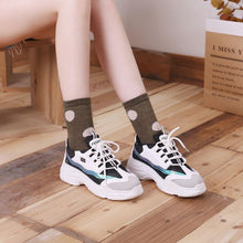 Load image into Gallery viewer, brown polka dots crew socks