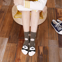 Load image into Gallery viewer, grey polka dots animal running crew socks