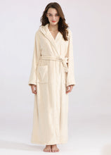 Load image into Gallery viewer, Artfasion's Christmas Gift Bundle Beige Classic Hooded Bathrobe Plus Cute Christmas Socks (5 Pairs)