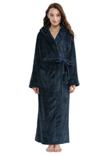 Load image into Gallery viewer, Artfasion Navy Blue Hooded Bathrobe