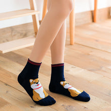 Load image into Gallery viewer, cute dog crew socks for women
