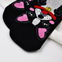 Load image into Gallery viewer, black dog socks for women