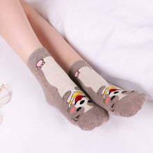 Load image into Gallery viewer, grey puppy socks for women