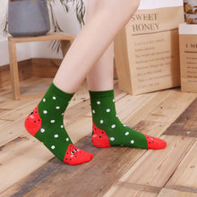 Load image into Gallery viewer, watermelon crew socks for women