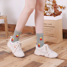 Load image into Gallery viewer, cute fries crew socks for women
