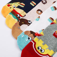 Load image into Gallery viewer, 5 pairs cotton food design crew socks for women