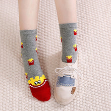 Load image into Gallery viewer, french fries crew socks for women