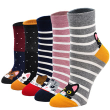 Load image into Gallery viewer, Artfasion's Anti-Slip Cat Socks for Women - Cute and Practical Footwear (5 Pairs)