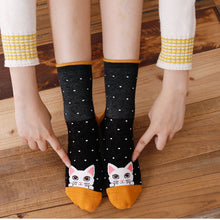 Load image into Gallery viewer, Artfasion's Anti-Slip Cat Socks for Women - Cute and Practical Footwear (5 Pairs)