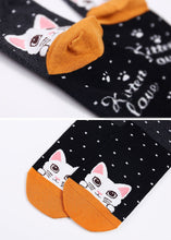 Load image into Gallery viewer, cute cat crew socks for women