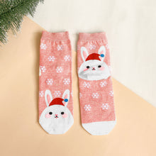 Load image into Gallery viewer, Artfasion's Christmas Bundle Navy Blue Hooded Bathrobe Plus Cute Christmas Socks (5 Pairs)