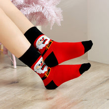 Load image into Gallery viewer, Artfasion's Christmas Bundle Wine Red Fluffy Hooded Bathrobe Plus Cute Christmas Socks (5 Pairs)