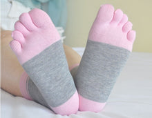 Load image into Gallery viewer, pink 5 finger socks for women