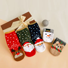 Load image into Gallery viewer, Artfasion's Christmas Gift Bundle Beige Classic Hooded Bathrobe Plus Cute Christmas Socks (5 Pairs)