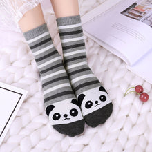 Load image into Gallery viewer, stripes panda crew socks for women
